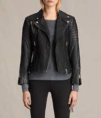 Womens Cargo Leather Biker Jacket Black Grey Leather Jacket Leather Outerwear Leather Jackets Women