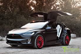Project T Rex 2016 Tesla Model X P90d Ludicrous White Interior 22 Inch Mx114 Forged Wheels In Velocity Red Tesla Model X Future Concept Cars Tesla Model