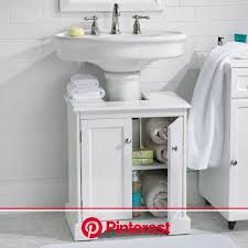 pedestal sink storage, small bathroom