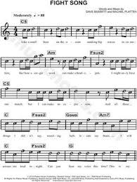 Fight Song Sheet Music By Rachel Platten And Other Pop Songs On Violin Piano Piano Sheet Music Letters Piano Songs Clarinet Sheet Music