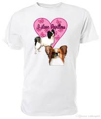 Papillon Dog Choice Of Size Colours I Love Papillons 100 Cotton Men Women T Shirt Tees Custom Best Tee Shirts T Shirts Cheap From Yusheng666