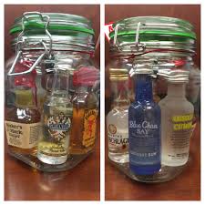 Mini Bar In A Jar All For 20 Jar 3 Ish At Walmart Mini Bottles 13 Ish For 7 Of Them Go As Big Or Small As You Wan Alcohol Gifts Jar Gifts Elephant Gifts