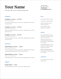 45 Free Modern Resume Cv Templates Minimalist Simple Clean Design