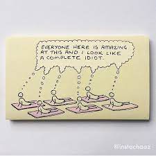 20 Sticky Note Drawings That Perfectly Capture The Everyday Struggles Of Adulthood Sticky Notes Funny Illustration Funny Yoga Memes
