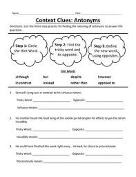 Context Clues Antonym Clues Middle School Context Clues Tricky Words School Speech Therapy