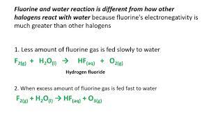 Fluorine And Water Reaction F2 H2o Youtube
