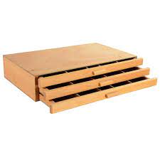 Wooden Artist Box 3 Drawers Box For Art Supplies Art Supplies Storage Box Art Wood Art