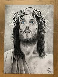 Ježiš kreslený uhlikom. Ak máš záujem o podobný portrét alebo kreslený  ceruzou tak píš 📩👌🏽