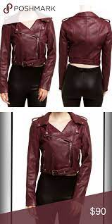 Romeo Juliet Couture Wine Maroon Moto Jacket Jackets Moto Jacket Couture Jackets