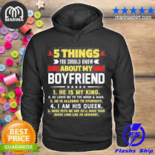 Got a boyfriend who's super brainy? 5 Things You Should Know About My Boyfriend Funny Shirt Hoodie Long Sleeve V Neck Tee