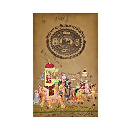 ROYAL MEDIEVAL Stamp Paper Painting | AVIVANA