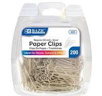 No.1 Regular (33mm) Silver Paper Clips (200/Pack) 24 Packs