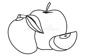 Apple black and white apple clipart black and white. Apple Sliced And Mango Tropical Fruit In Black And White Stock Vector Illustration Of Natural Concept 149878050