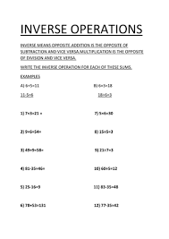 Inverse operation worksheets teacher worksheets inverse operations worksheet teaching resources addition and inverse operations printable worksheets lesson 5 inverse operations. Inverse Operations Teaching Resources