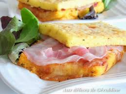 Aux Delices De Geraldine Croque Polenta A La Mozzarella Pancetta Et Sauce Arrabiata Croque Monsieur A La Polenta Polenta Recette Polenta Recettes De Cuisine