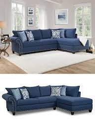Rolled Arms Nailhead Trim And Tapered Wood Feet Add Transitional Beauty To This Sofa A Roomy Spot For Up To Three Or Fo Fusion Furniture Blue Sectional Home
