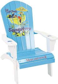 Amazon Com Margaritaville Outdoor Patio Wood Adirondack Chair It S 5 O Clock Somewhere Light Blue G In 2020 Adirondack Chair Pool Decor Adirondack Chairs Painted