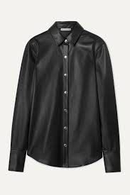Black Faux Leather Shirt Alexanderwang T Net A Porter