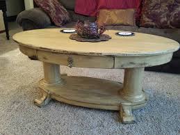 Broyhill end table w/ charging station and 1 drawer. Vintage Oval Coffee Table After Painting It With Do It Best Flat Enamel In Poupon The Table Was Given A Li Painted Furniture Oval Coffee Tables Coffee Table