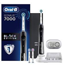 An electric toothbrush has power. Amazon Com Electric Toothbrush Oral B Pro 7000 Smartseries Black Electronic Power Rechargeable Toothbrush With Bluetooth Connectivity Powered By Braun Beauty