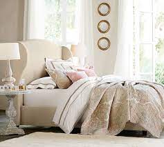 Charmingly designed with grace and distinction conveniently packaged in one box with all the bed frame parts and easy to assemble! Raleigh Wingback Upholstered Bed Pottery Barn