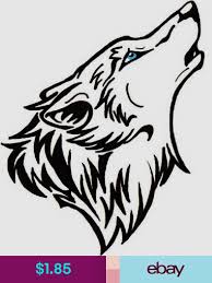 Waterslide Nail Decals Set Of 20 Wolf Howling Tribal Wolf Tattoo Tribal Wolf Wolf Tattoo Design