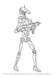 How To Draw Battle Droid From Star Wars Step 0 Png 566 800 Star Wars Tattoo Battle Droid Star Wars Droids