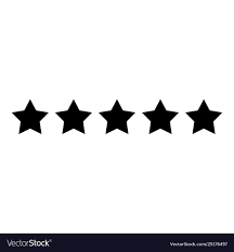 Five stars 5 rating concept icon black Royalty Free Vector