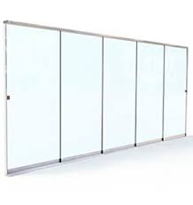 Sliding doors with frameless glass panels are made with thick glass structure. Frameless Sliding Glass Walls Airclos E20 European Aluminium Systems Sl Spain