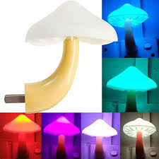 Ausaye Led Night Light Plug In Lamp Mushroom Night Light 7 Color Changing Magic Mini Pretty Mushroom Shaped Ni Night Light Kids Mushroom Lights Led Night Light
