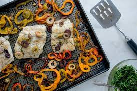 Sheet Pan Roasted Fish With Sweet Peppers Recipe Recipe Stuffed Sweet Peppers Sweet Pepper Recipes Roast Fish