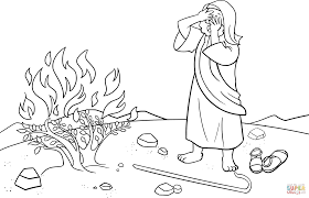 Moses Hid His Face Being Afraid To Look At God Coloring Page From Moses Category Select From 29042 Printable Bible Coloring Coloring Pages Moses Burning Bush
