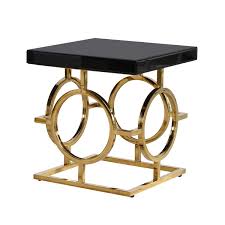 Gold Art Deco Occasional Table Art Deco Style Furniture Art Deco Table Black Glass Side Table