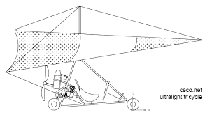 Autocad Drawing Ultralight Tricycle Side View Dwg