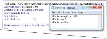 Count Lines In Text File Python Program User Will Input A Valid File Name And Or Path Python Program Will Open Python Programming Text File Programming