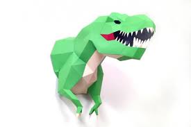 Download Free Svg Diy T Rex Trophy 3d Papercraft Free Svg Files Cnc Download