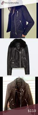 Zara Womens Faux Leather Jacket W Faux Fur Collar Faux Leather Jacket Women Womens Faux Leather Leather Jacket