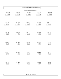 6th grade multiplication worksheets, lessons, and printables. Vertical Decimal Subtraction Subtract Up To 9 99 A Decimals Worksheet 5th Grade Worksheets 5th Grade Math Decimals