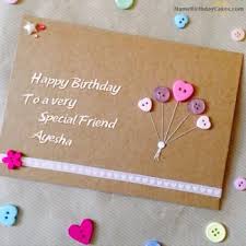 Happy Birthday Ayesha Images Birthday Card With Name Special Birthday Wishes Special Birthday Cards