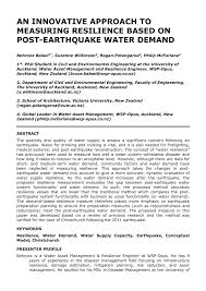 Updated 6.22pm | selangor water authorities have identified the cause of the water pollution in sungai selangor, which caused water supply disruption in the klang valley since early morning today. Pdf An Innovative Approach To Measuring Resilience Based On Post Earthquake Water Demand