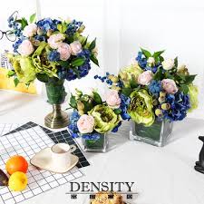 density密度 高端客厅蓝色奇幻花艺成品 酒店样板间餐桌家居装饰 table decorations decor floral wreath