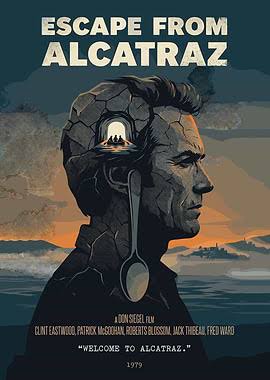 Escape from Alcatraz Movie Poster Poster, Picture & Metal Print – Movies |  Displate