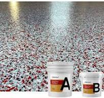 Decorative Color Chips Garage Floor UV Resistant Outdoor Epoxy Coating