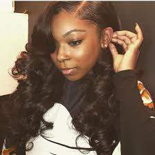 Sleek Side Part With Big Soft Curls Hair Styles Natural Hair Styles Weave Hairstyles