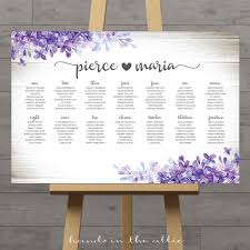 lilac lavender wedding seating chart