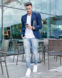 Black Blazer Combination With Jeans Mens 26 Best White T Shirt Outfit Styles Every Man Loves To Try Looksgud In Blazer Outfits Men Mens Fashion Blazer Sneakers Men Fashion