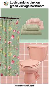 27 green bathroom ideas you'll love. 11 Ideas To Decorate A Pink And Green Tile Bathroom Vintage Shower Curtains Green Tile Bathroom Green Bathroom