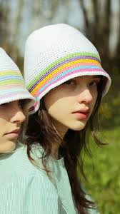 Etsy Hand-Knitted Crochet Multi Colored Bucket Hat