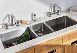 R W Atlas Two Hole Bridge High Profile Kitchen Faucet Metal Side Mount Levers And Spray Stainless Steel Kitchen Sink Steel Kitchen Sink Double Stainless Steel Kitchen Sink