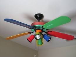 52 Vintage Hampton Bay Primary Colors Ceiling Fan 353 220 W Light Kit Ceiling Fan Ceiling Fan Design Decorative Ceiling Fans